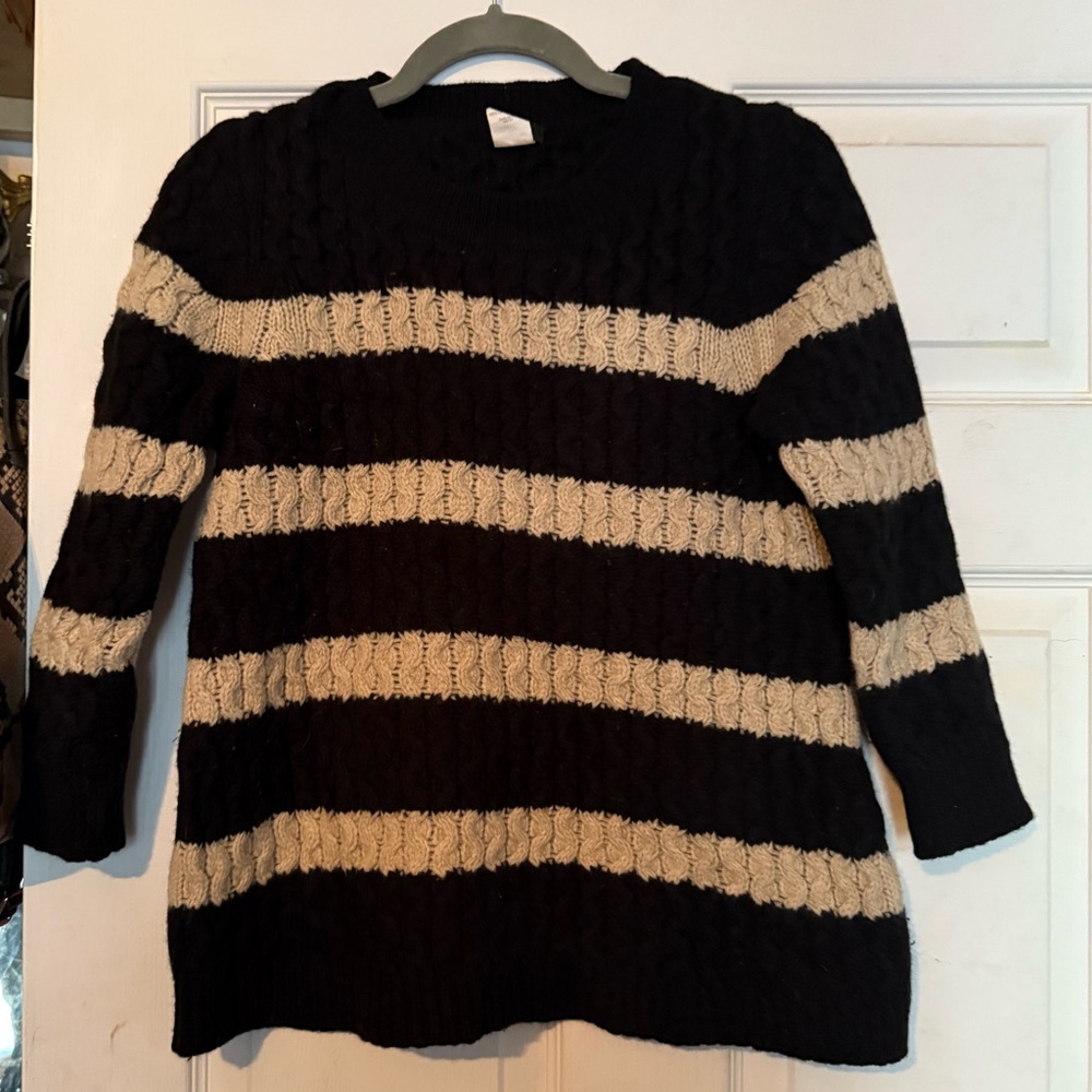 J. Crew Dark stripped Merino Wool Knit